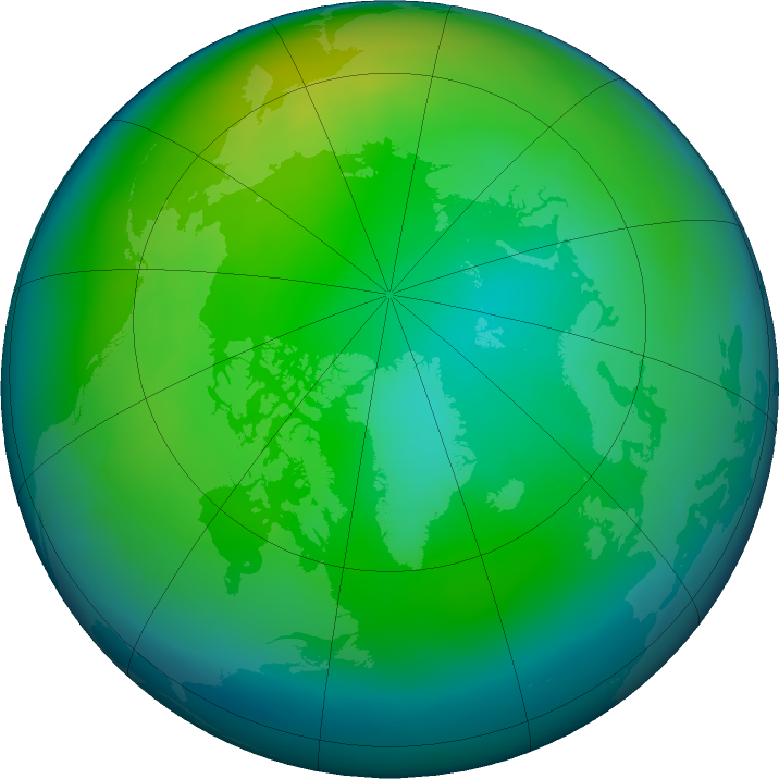 Arctic ozone map for November 2022